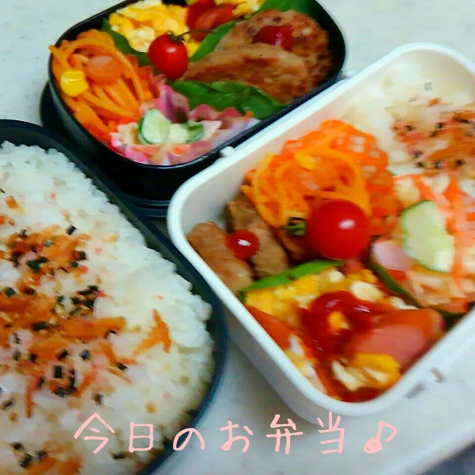 Snapdishの料理写真:二人分のお弁当♪|ころりんさん