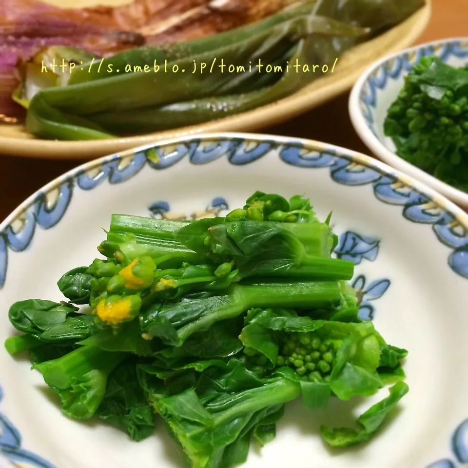 紫白菜のふくたち〜♪紫色舞の菜の花のお浸し〜！！|とみとみたろうの男子ごはん♪さん