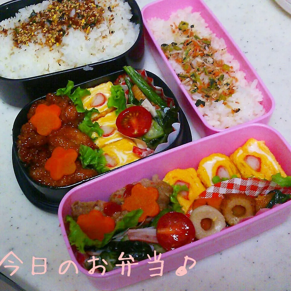 Snapdishの料理写真:二人分弁当♪|ころりんさん