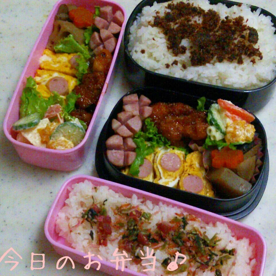 Snapdishの料理写真:二人分弁当♪|ころりんさん