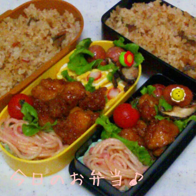 Snapdishの料理写真:二人分弁当♪|ころりんさん