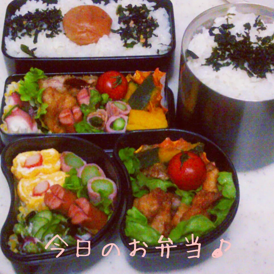 Snapdishの料理写真:二人分弁当♪|ころりんさん