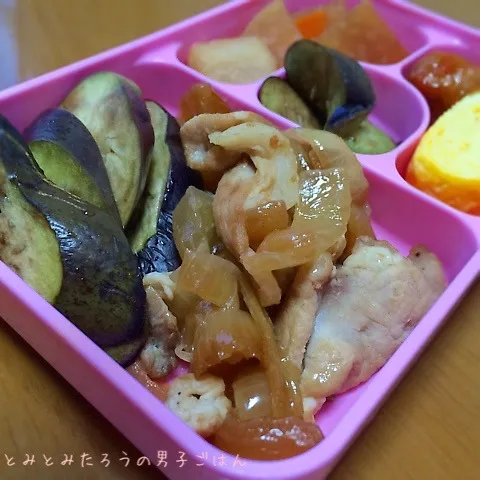 秋なす炒めと豚肉生姜焼き弁当〜！！|とみとみたろうの男子ごはん♪さん