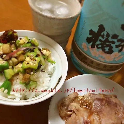 山形だしなご飯とチャーシューで晩酌！|とみとみたろうの男子ごはん♪さん