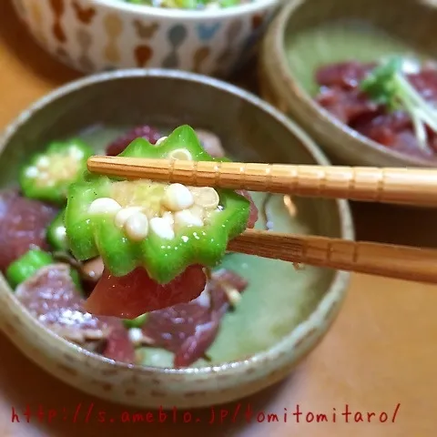 スターオブデイビッド入りの山形だしx生カツオ刺身和え！！|とみとみたろうの男子ごはん♪さん