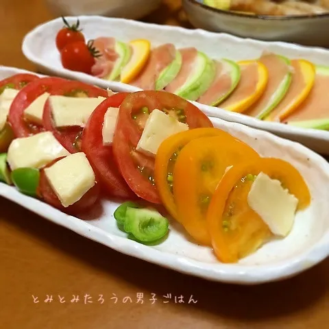 お見苦しいカプレーゼと生ハムと生ズッキーニ！！|とみとみたろうの男子ごはん♪さん