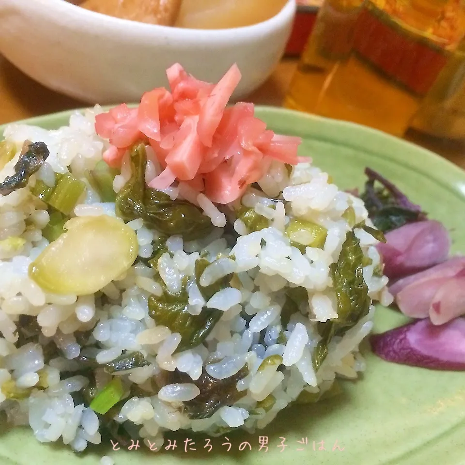 搾菜漬物と高菜漬物のピリ辛チャーハン！！|とみとみたろうの男子ごはん♪さん