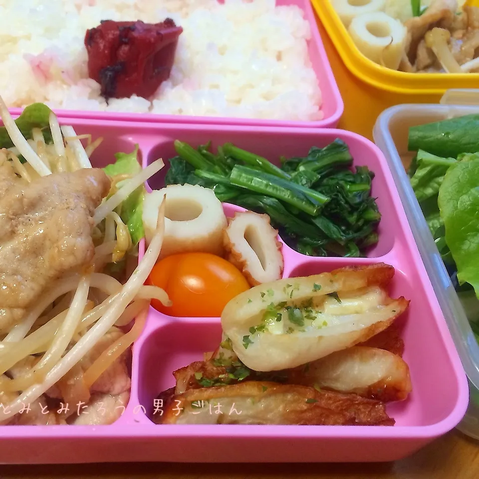 豚肉もやし炒め弁当〜！！|とみとみたろうの男子ごはん♪さん