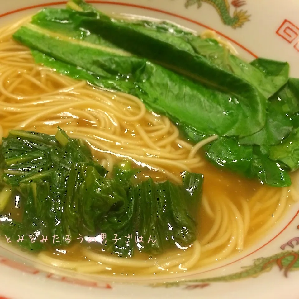 ロメインレタスと野沢菜漬物のラーメン！！|とみとみたろうの男子ごはん♪さん