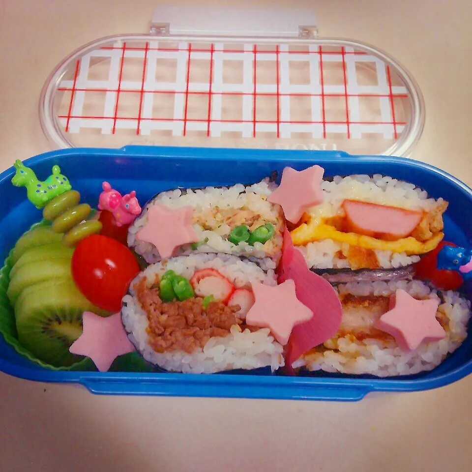 娘弁当♪　おにぎらず、リベンジ(笑)|ち〜さん