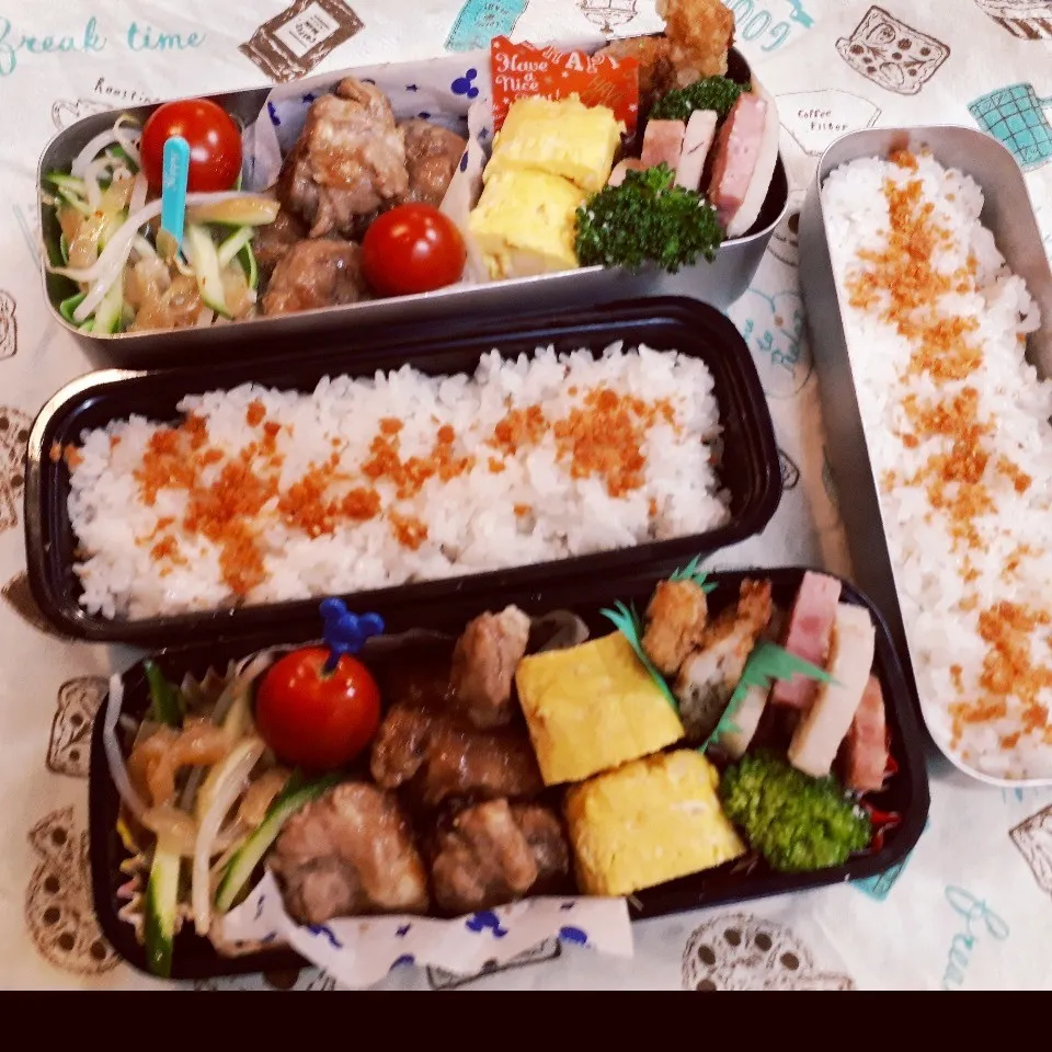 Snapdishの料理写真:高1&中2 男子弁当|みなみなさん