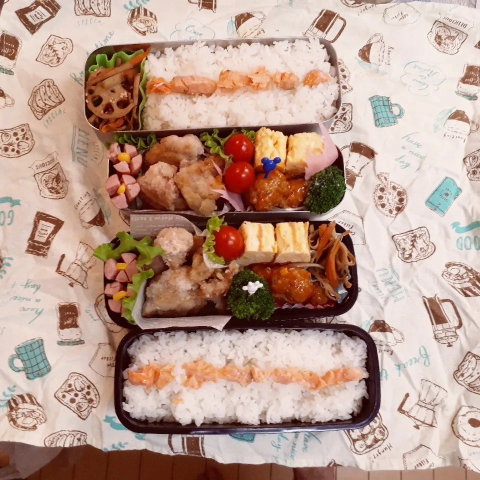 Snapdishの料理写真:高1&中2 男子弁当|みなみなさん