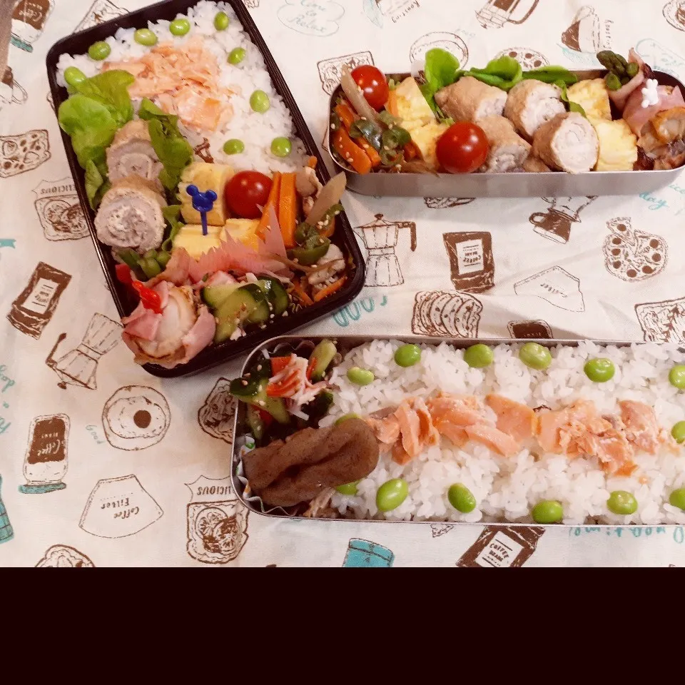 Snapdishの料理写真:高1&中2 男子弁当|みなみなさん