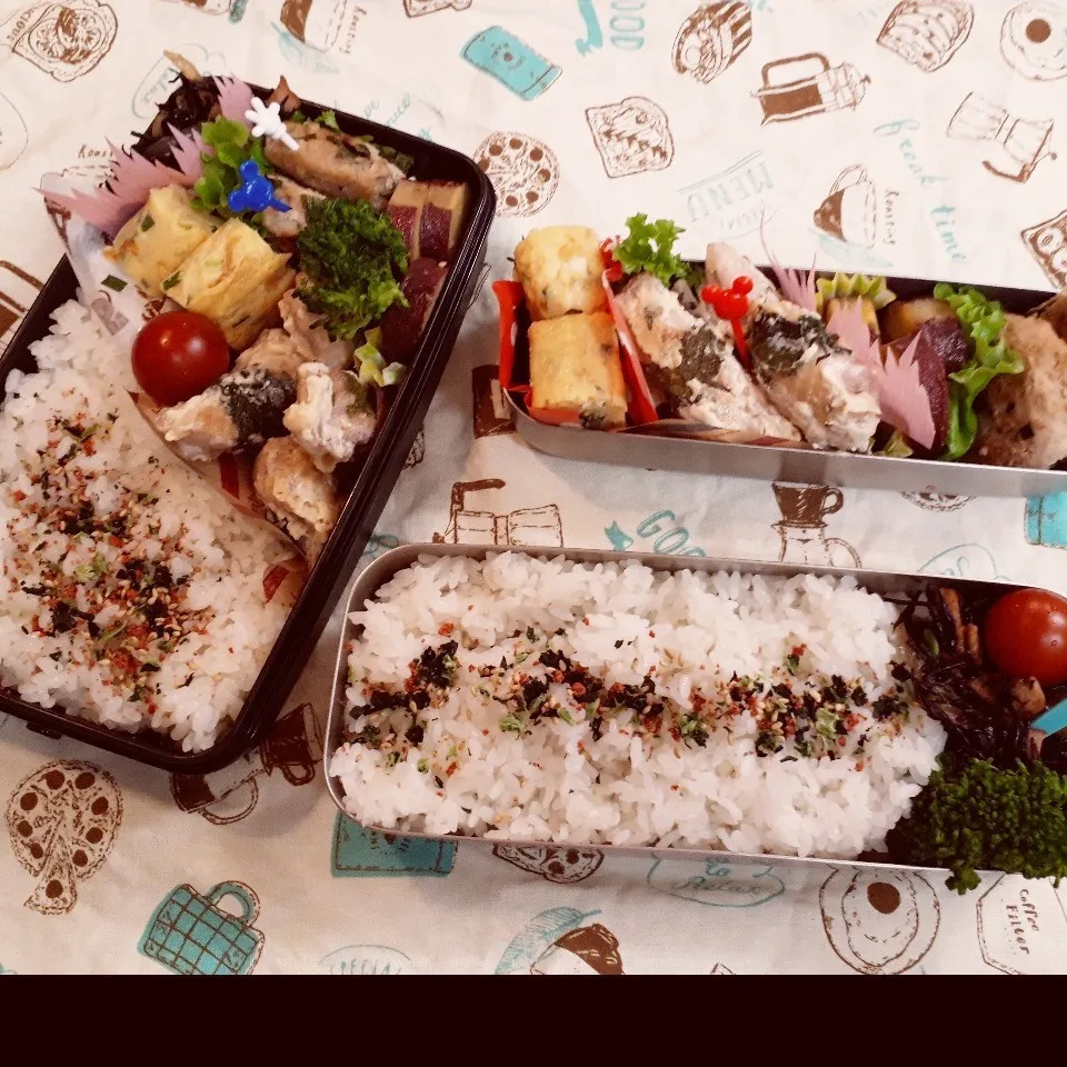 Snapdishの料理写真:高1&中2男子弁当|みなみなさん