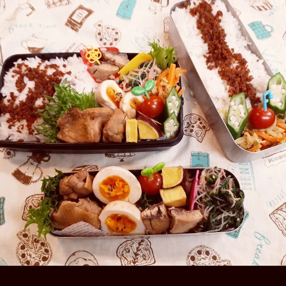 Snapdishの料理写真:高1&中2男子弁当|みなみなさん