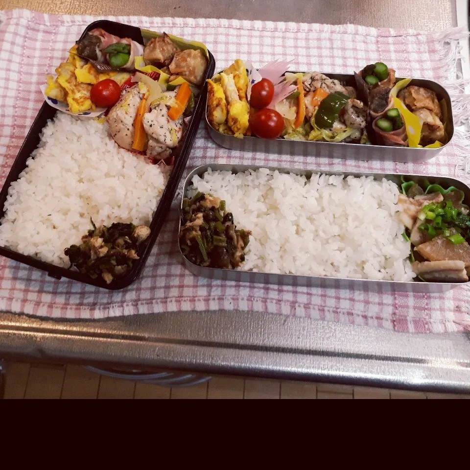 Snapdishの料理写真:高1&中2男子弁当|みなみなさん