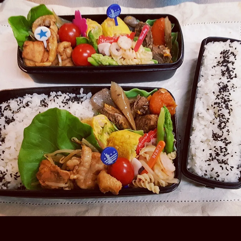 Snapdishの料理写真:中3&中1男子弁当 307|みなみなさん