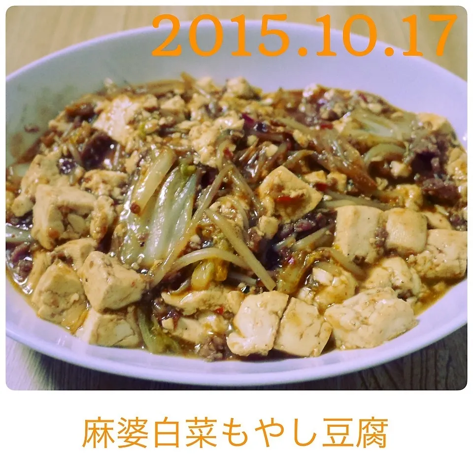 Snapdishの料理写真:麻婆白菜もやし豆腐|まぁたんさん