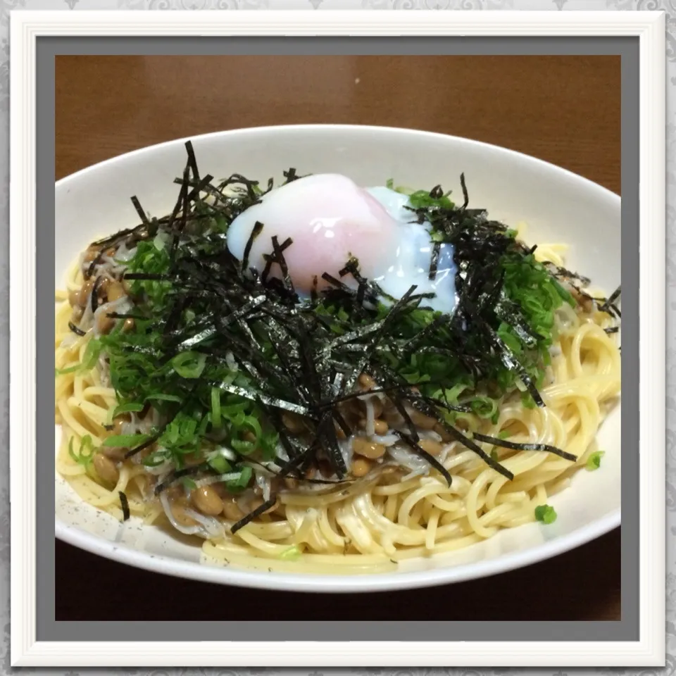 しらす納豆パスタ|まぁたんさん