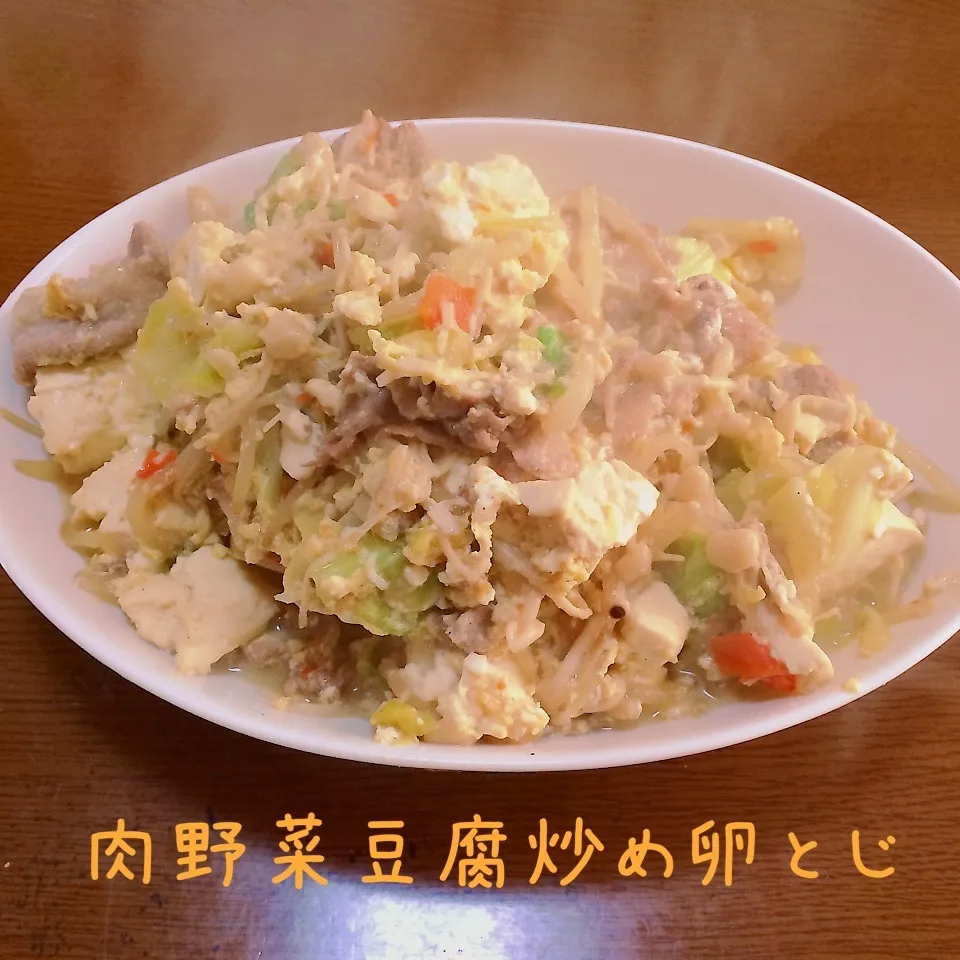 肉野菜豆腐炒め卵とじ|まぁたんさん