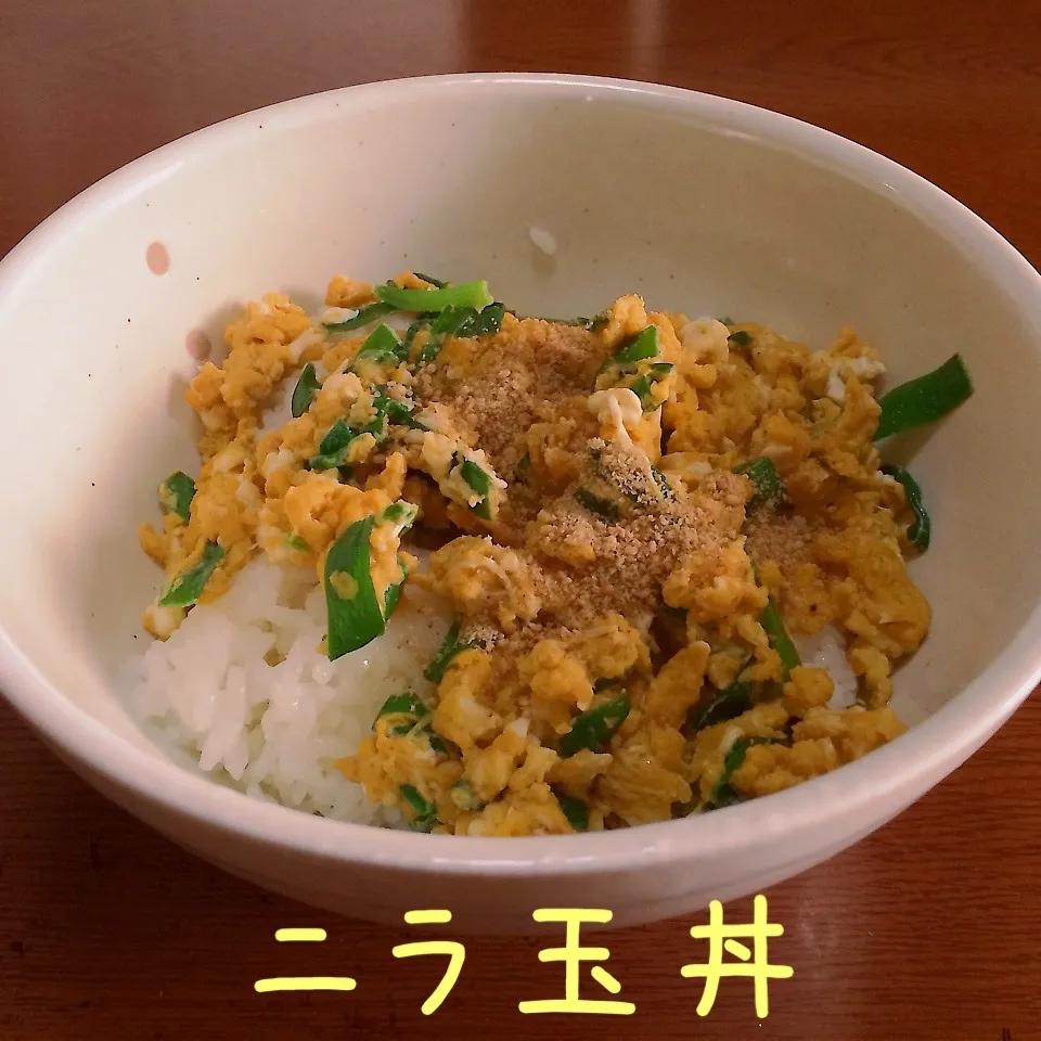 Snapdishの料理写真:ニラ玉丼|まぁたんさん