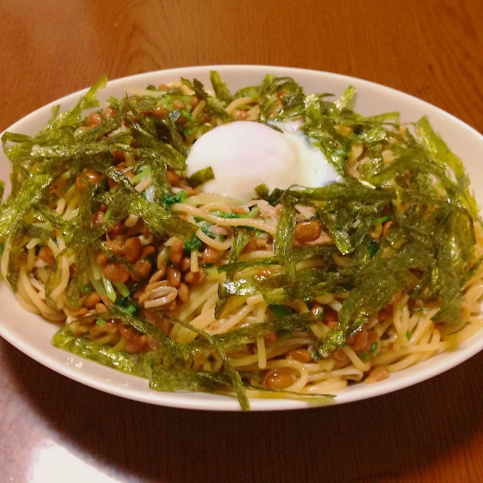 Snapdishの料理写真:納豆パスタ|まぁたんさん