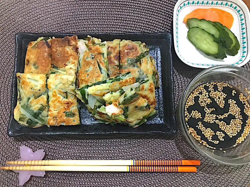 エビと豚肉のチヂミ|ゆうかさんさん