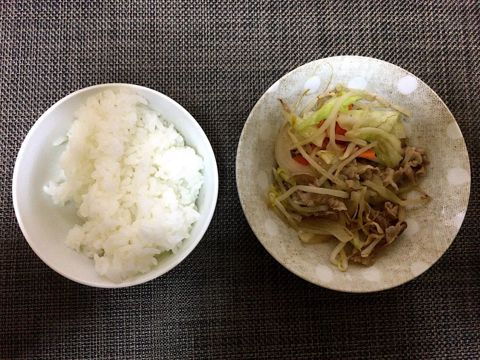 豚肉野菜炒め(ハーフ)ご飯|ばーさんさん