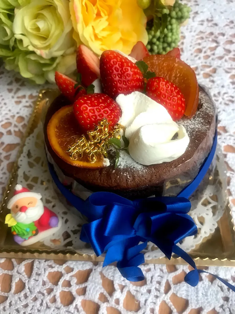 Snapdishの料理写真:🎂バースデーケーキ 今までありがとうの気持ちを込めてsakurakoさんの料理 蒸焼きガトーショコラ|とんちんさん