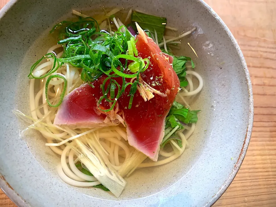 カツオの茶ずまし温めん3|半田手延べそうめんの店 阿波や壱兆さん