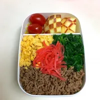 娘弁当     定番の三色丼|ち〜さん