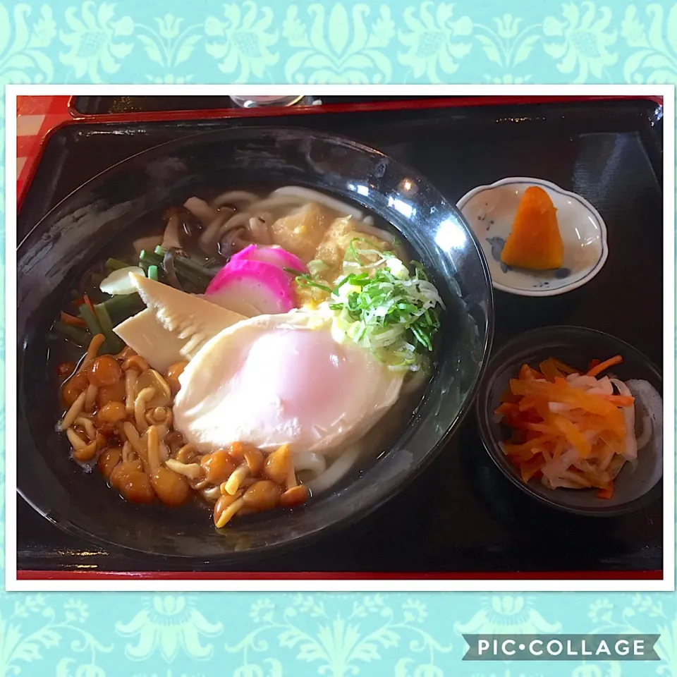 本日の賄い（11/30  山菜卵のっけうどん❤＆柿入り紅白なます🥕）|かぴかぴさん