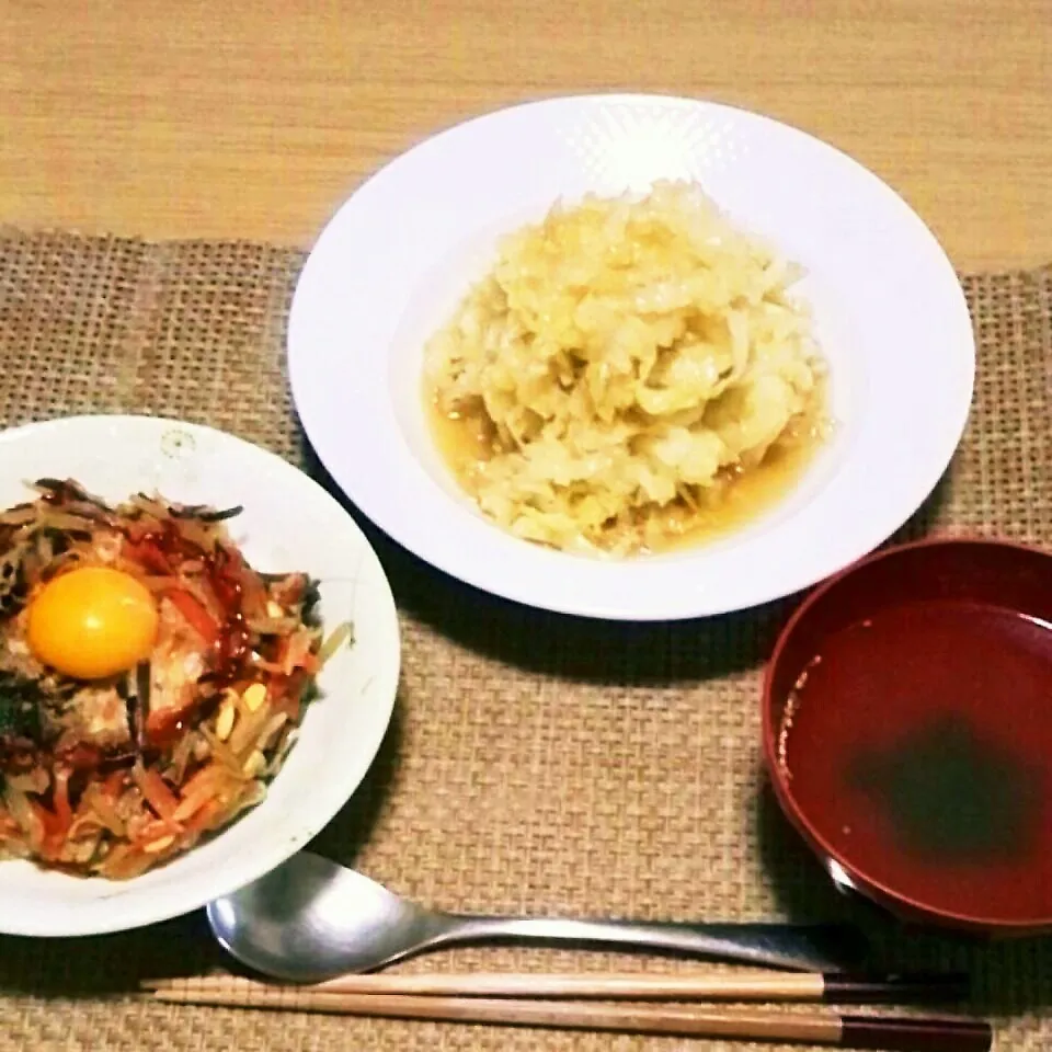 Snapdishの料理写真:給料日前のお助けメニュー(*´ー｀*)|やこめし亭さん