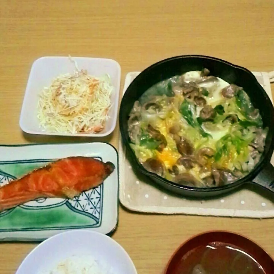 Snapdishの料理写真:砂肝と長ねぎの卵とじ|やこめし亭さん