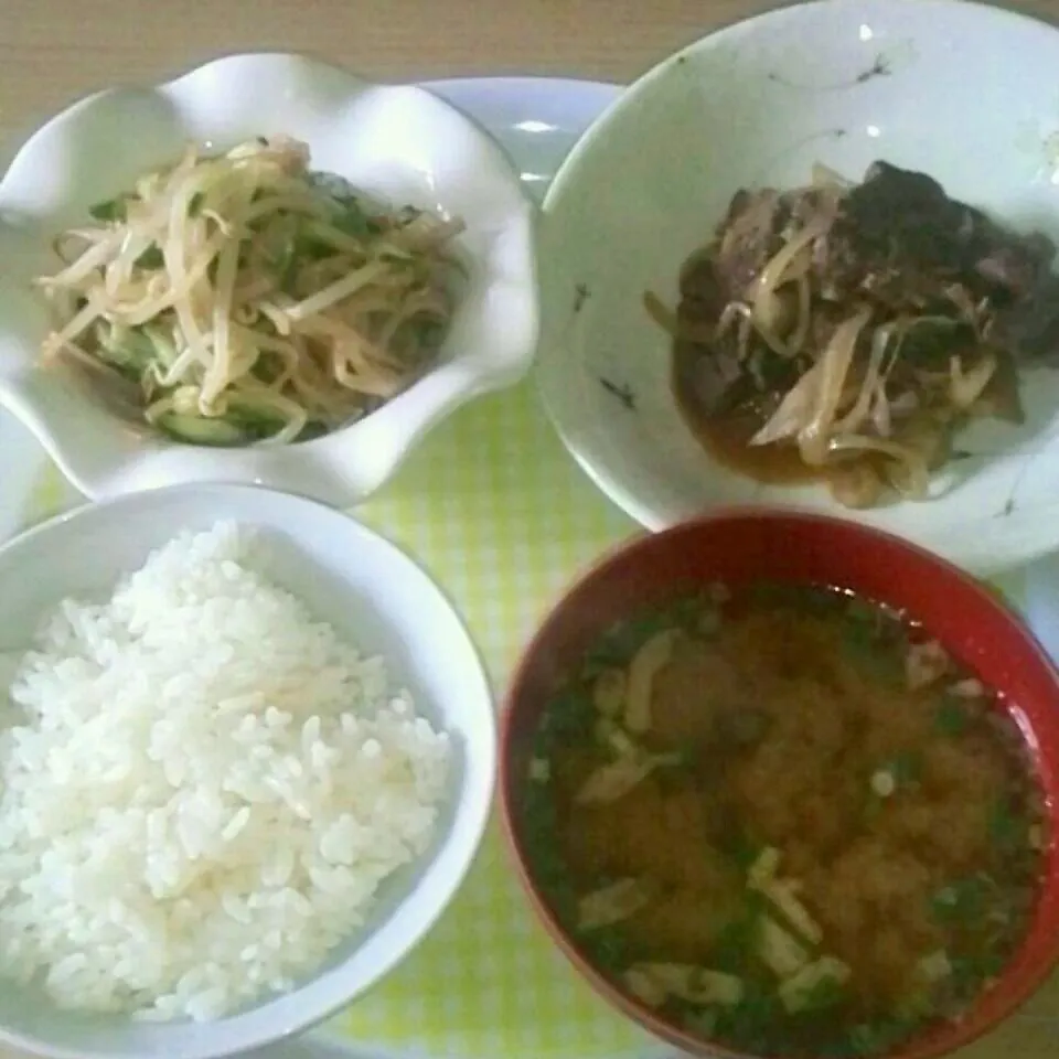 もやしとキュウリとハムのからし酢醤油和え|やこめし亭さん