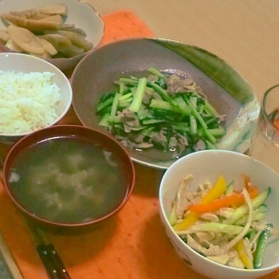 Snapdishの料理写真:ラム肉と小松菜の油炒め定食|やこめし亭さん