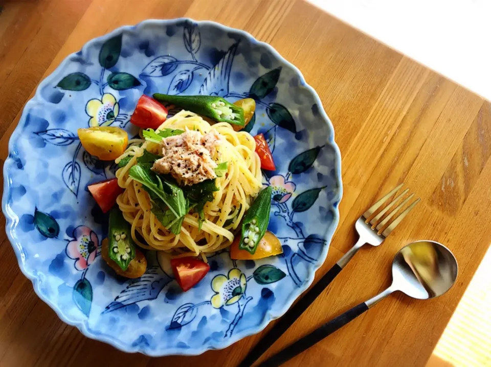 水菜とシーチキンの和風パスタ🍀✨|はるきちさん