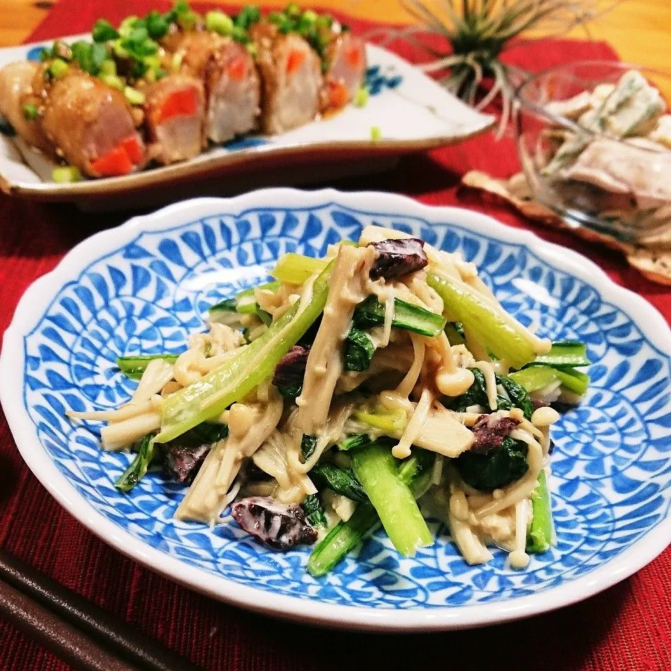 鯨ハム入り～えのきと小松菜の炒め物|とまと🍅さん