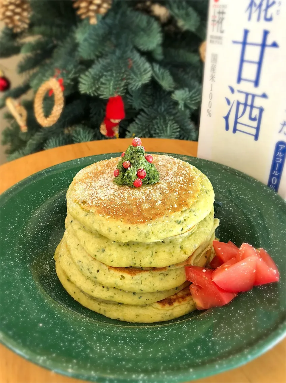 パセリジェノベーゼのツリーパンケーキ🎄 糀甘酒でまろやか✨|わたげさん