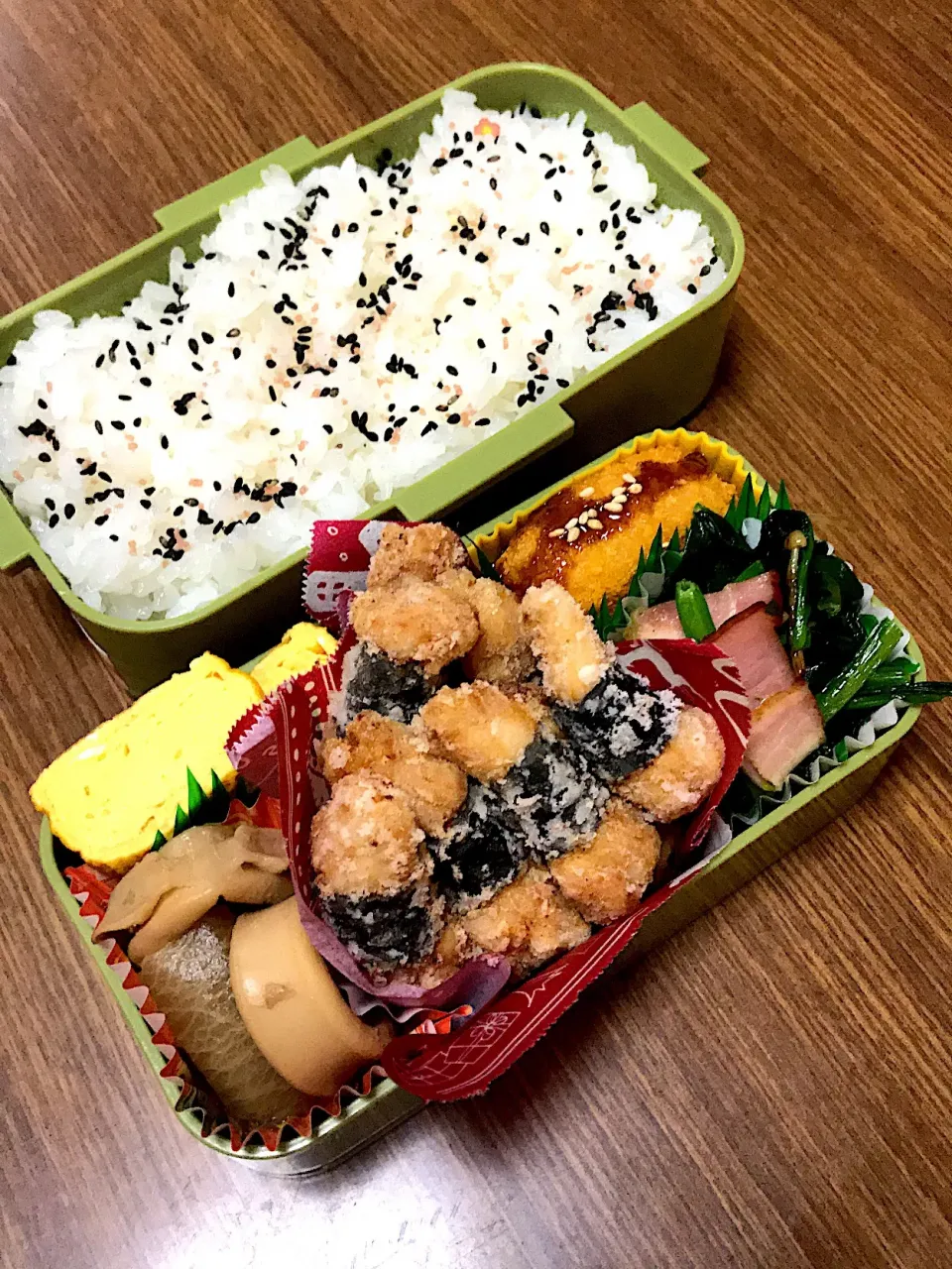 中３男子弁当♡ささみ海苔巻き揚げ|utaさん