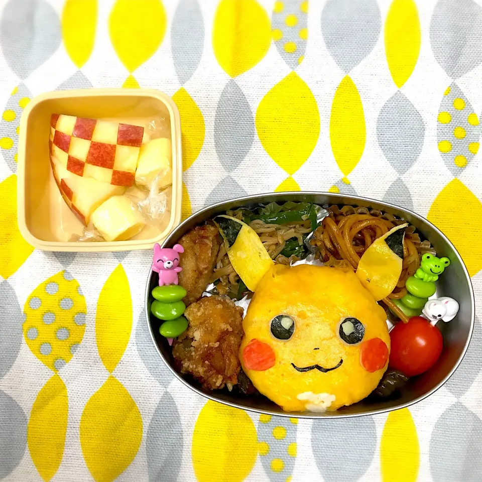 Snapdishの料理写真:👦🏻息子弁当#ピカチュウ|まいまいさん