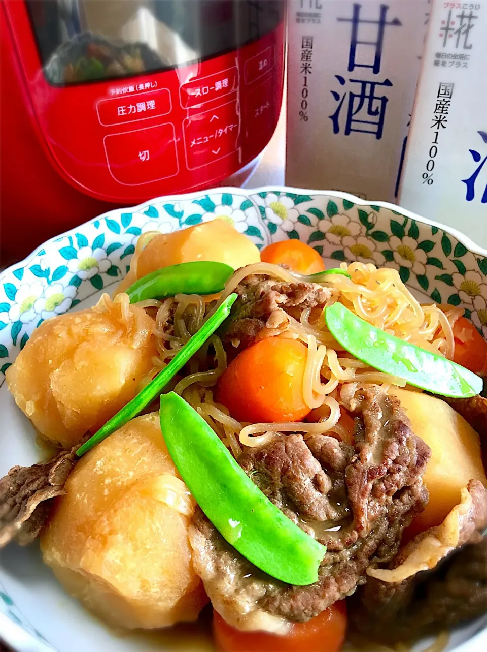 電気圧力鍋と糀甘酒で肉じゃが|カモミールさん