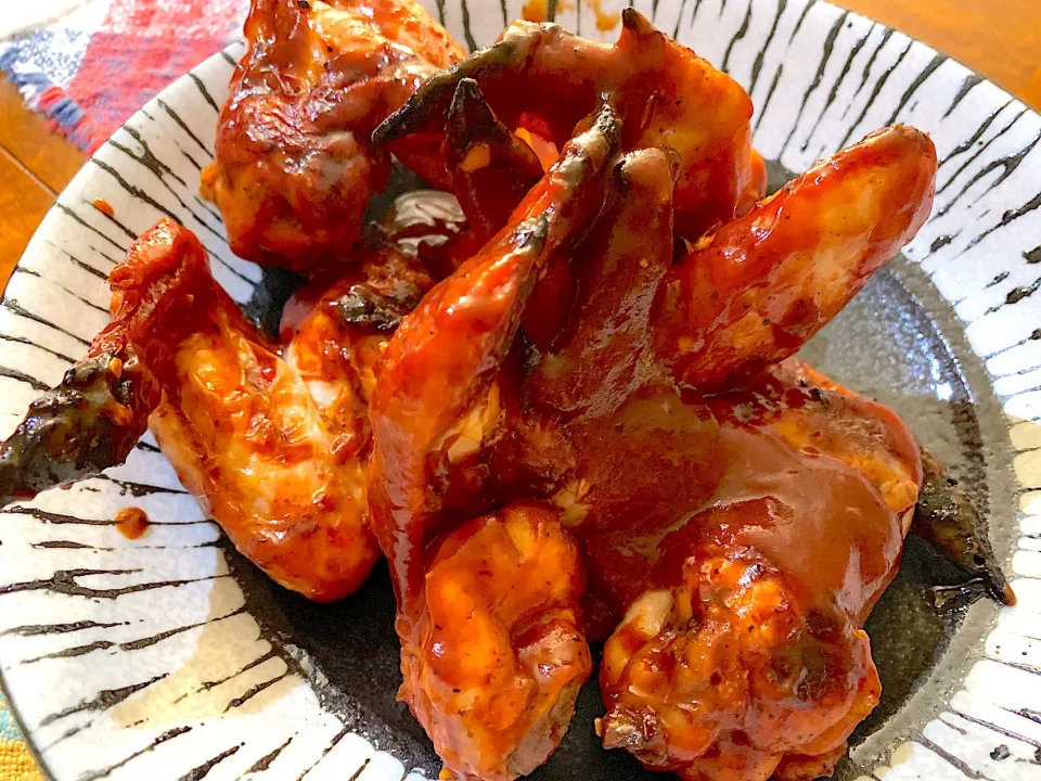 Oven baked chicken wings with sweet n spicy BBQ sauce|Sayaka Jinsenji Huletteさん