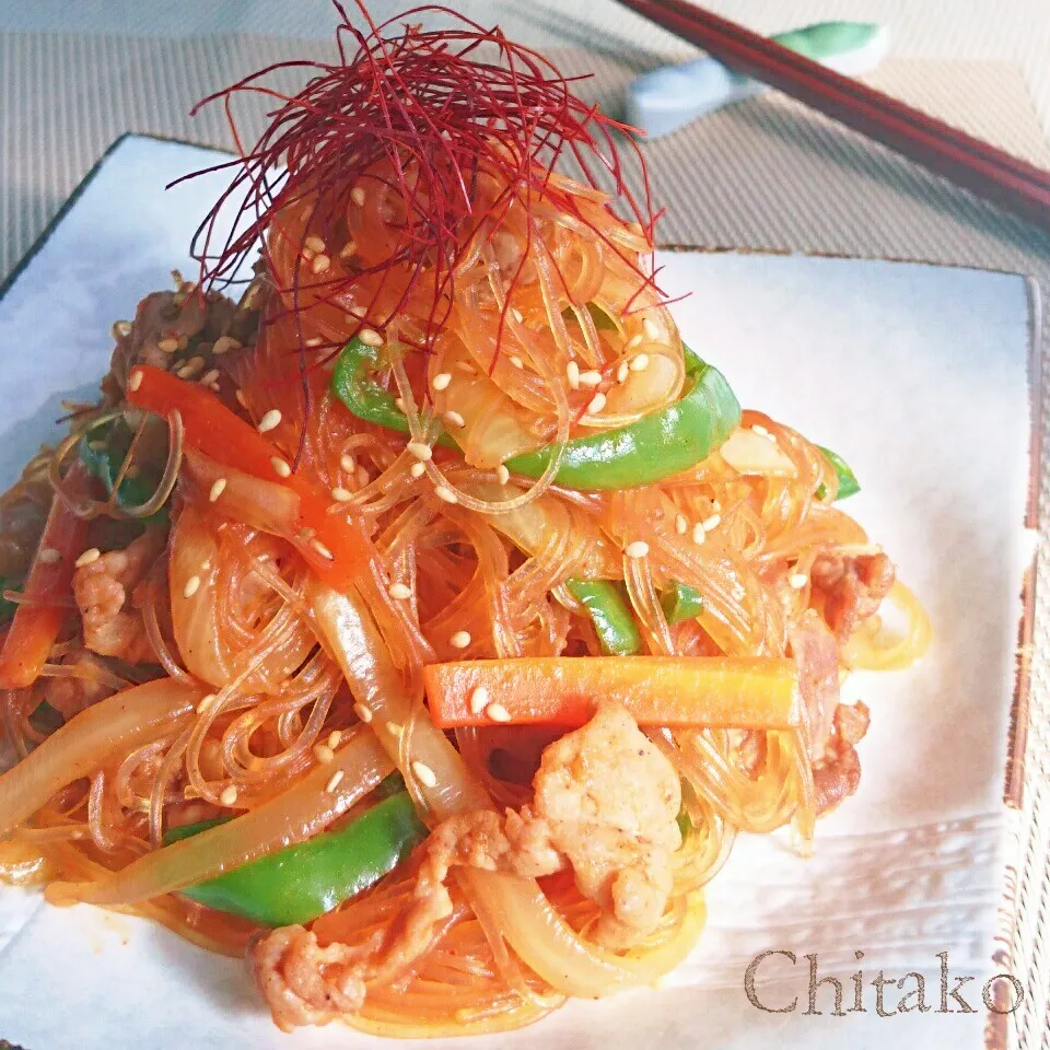 まさかのレンジで♡絶品チャプチェ♪ご飯もビールも進み過ぎ♡|ちたこさん