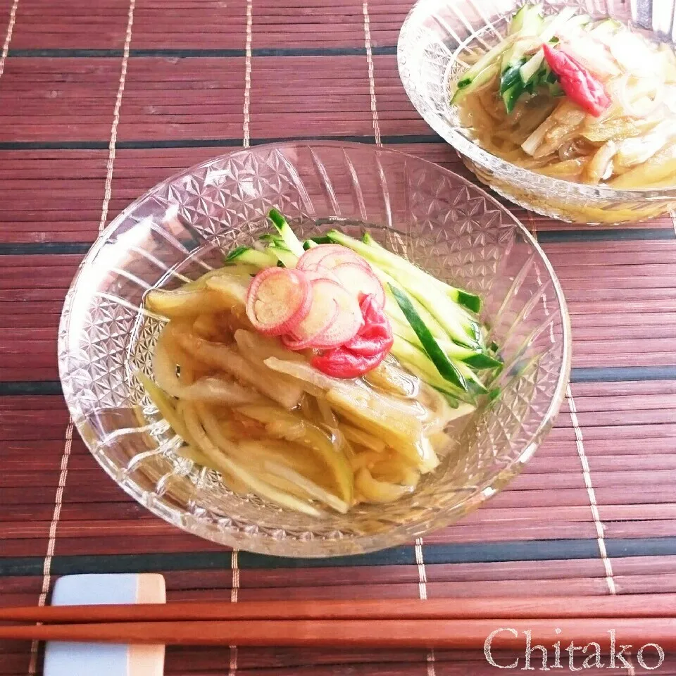 あっさり美味しい♪茄子のそうめん風小鉢♡超簡単|ちたこさん