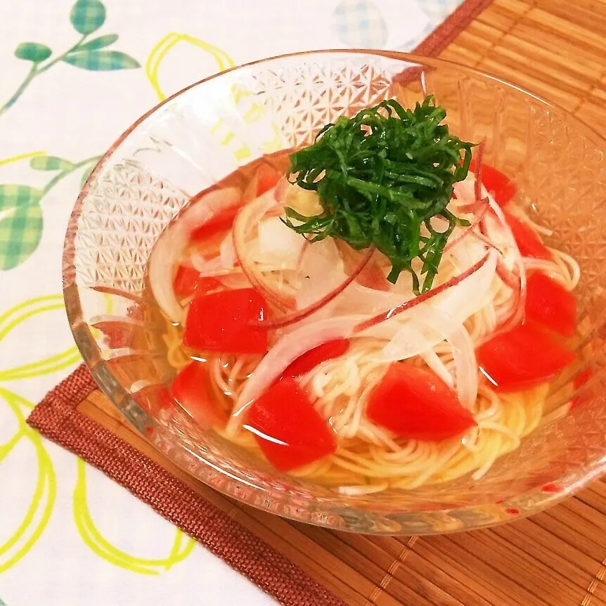 この夏噂の♡オイルそうめん♡混ぜるだけ♪|ちたこさん