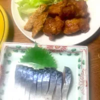 Snapdishの料理写真:シメサバ&唐揚げ|kumikoさん