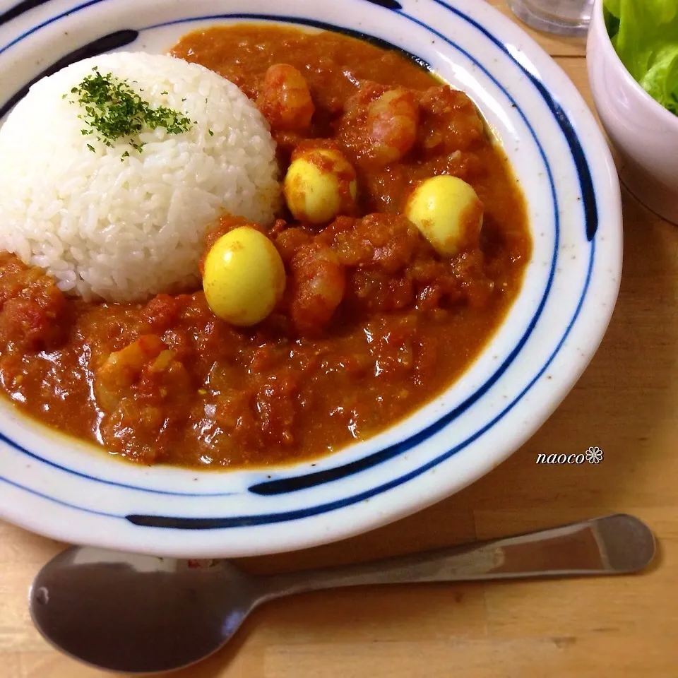 海老とうずら卵のクリーミィカレー♪|naocoさん