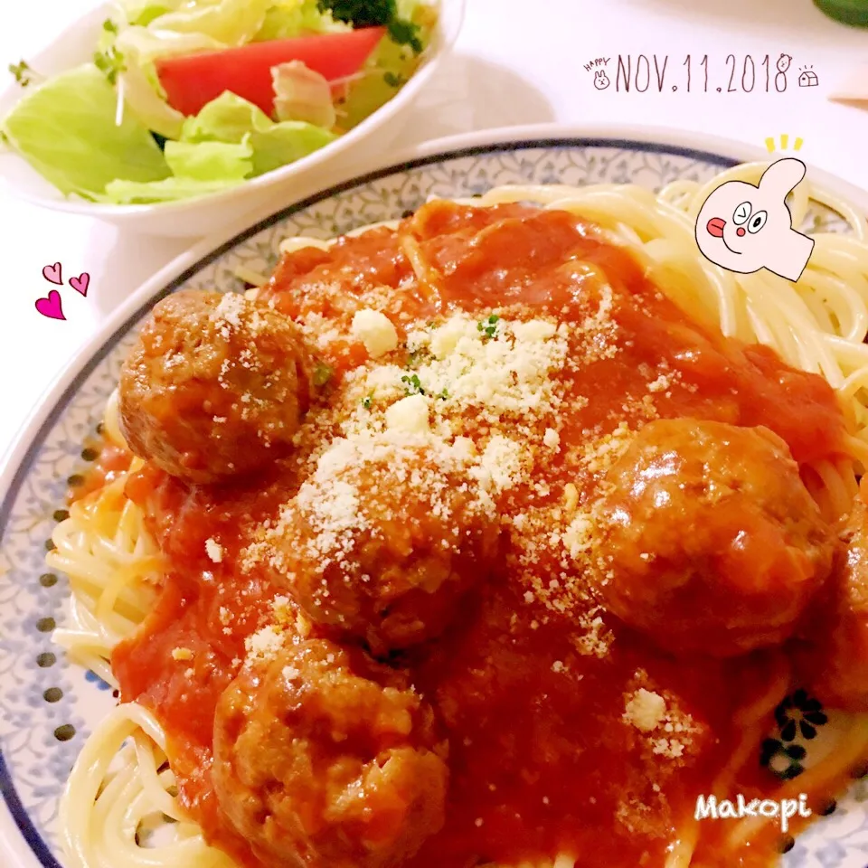 ミートボールパスタ🍝💓|まこぴ～♪さん