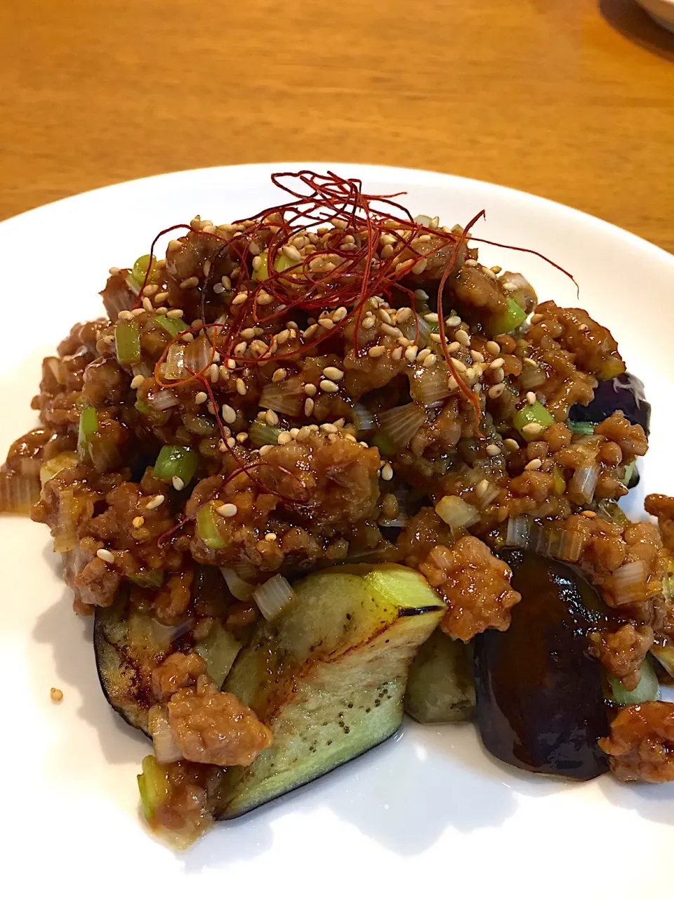 茄子の挽肉あんかけ🍆|まつださんさん